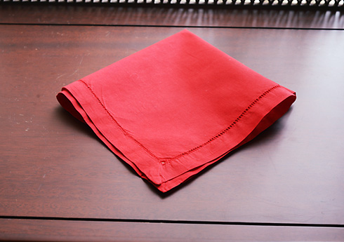 Hemstitch Handkerchief with Red colored - Click Image to Close
